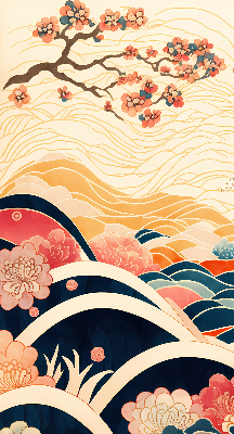 Rolgordijn verduisterend Een golf van bloemen