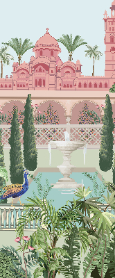 Rolgordijn voor het raam Paleis met tuin