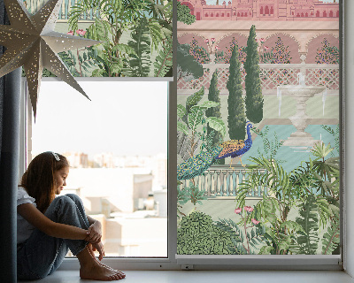 Rolgordijn voor het raam Paleis met tuin