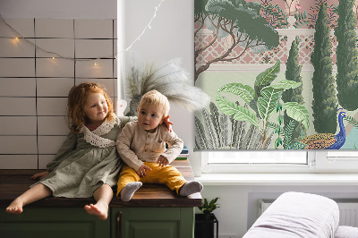 Rolgordijn voor het raam Paleis met tuin