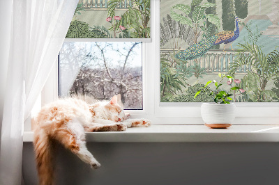 Rolgordijn voor het raam Paleis met tuin