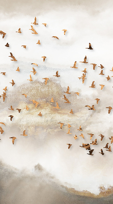 Rolgordijn voor het raam Een zwerm vogels