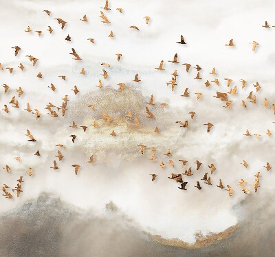 Rolgordijn voor het raam Een zwerm vogels