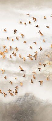 Rolgordijn voor het raam Een zwerm vogels