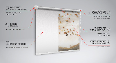 Rolgordijn voor het raam Een zwerm vogels