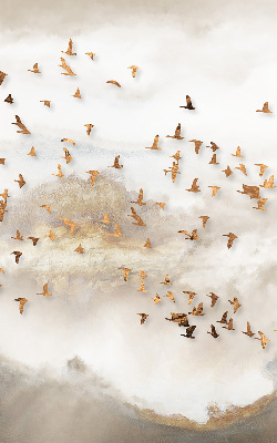 Rolgordijn voor het raam Een zwerm vogels