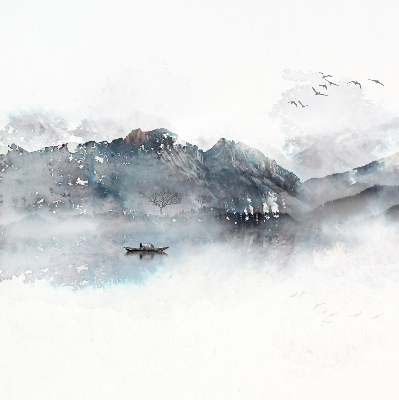 Rolgordijn verduisterend Geschilderde bergen