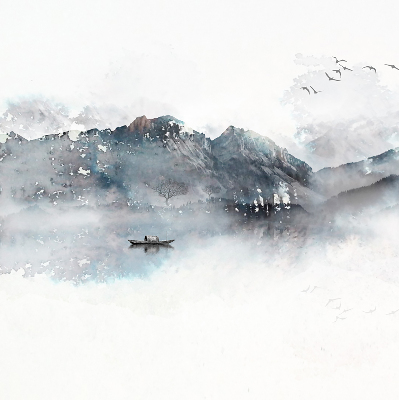 Rolgordijn verduisterend Geschilderde bergen