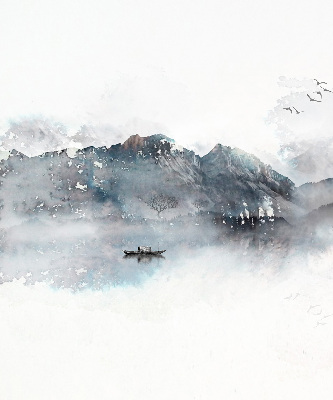 Rolgordijn verduisterend Geschilderde bergen