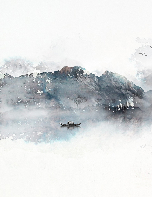 Rolgordijn verduisterend Geschilderde bergen