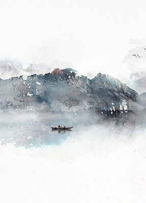 Rolgordijn verduisterend Geschilderde bergen