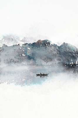 Rolgordijn verduisterend Geschilderde bergen