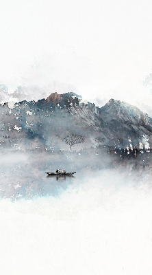 Rolgordijn verduisterend Geschilderde bergen