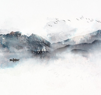 Rolgordijn verduisterend Geschilderde bergen