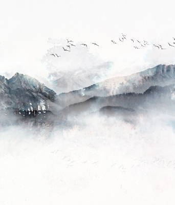 Rolgordijn verduisterend Geschilderde bergen