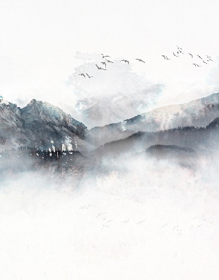 Rolgordijn verduisterend Geschilderde bergen