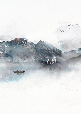 Rolgordijn verduisterend Geschilderde bergen