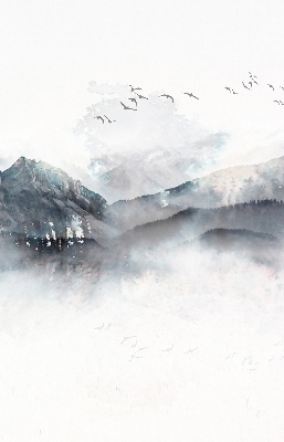 Rolgordijn verduisterend Geschilderde bergen