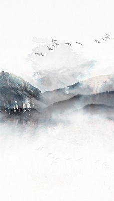 Rolgordijn verduisterend Geschilderde bergen