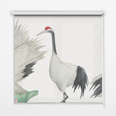 Rolgordijn voor het raam Kranen in de lelies