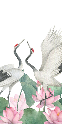 Rolgordijn voor het raam Kranen in de lelies