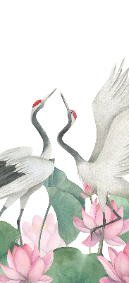 Rolgordijn voor het raam Kranen in de lelies