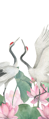 Rolgordijn voor het raam Kranen in de lelies