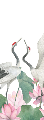 Rolgordijn voor het raam Kranen in de lelies