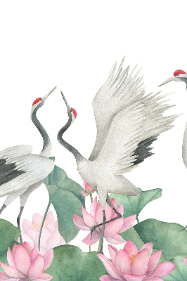 Rolgordijn voor het raam Kranen in de lelies