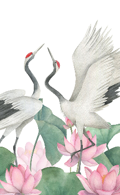 Rolgordijn voor het raam Kranen in de lelies