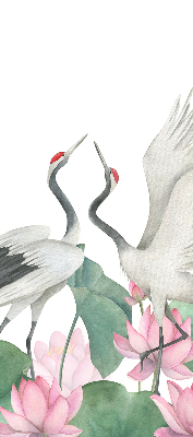 Rolgordijn voor het raam Kranen in de lelies