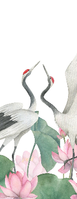 Rolgordijn voor het raam Kranen in de lelies