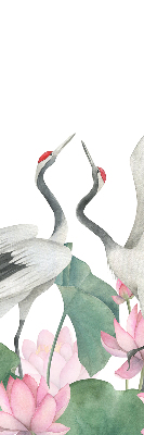 Rolgordijn voor het raam Kranen in de lelies