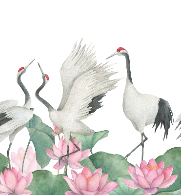 Rolgordijn voor het raam Kranen in de lelies