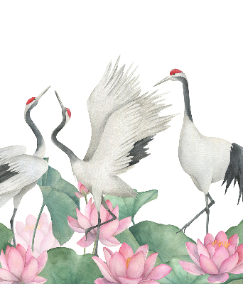 Rolgordijn voor het raam Kranen in de lelies