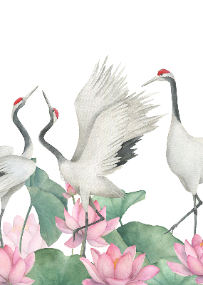 Rolgordijn voor het raam Kranen in de lelies