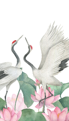 Rolgordijn voor het raam Kranen in de lelies