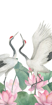 Rolgordijn voor het raam Kranen in de lelies