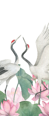 Rolgordijn voor het raam Kranen in de lelies