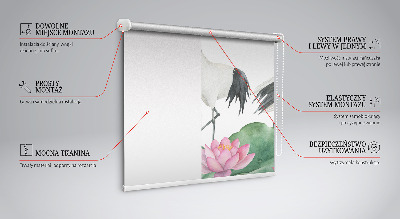 Rolgordijn voor het raam Kranen in de lelies