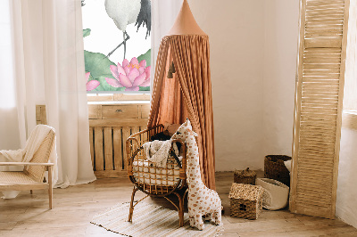 Rolgordijn voor het raam Kranen in de lelies