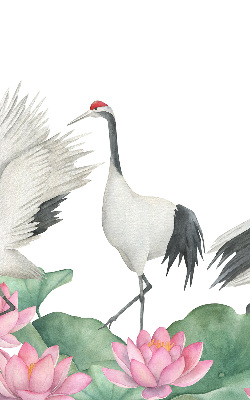 Rolgordijn voor het raam Kranen in de lelies