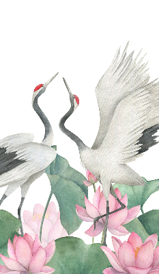 Rolgordijn voor het raam Kranen in de lelies