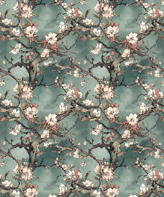 Rolgordijn voor het raam Bloemen aan de boom