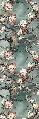 Rolgordijn voor het raam Bloemen aan de boom