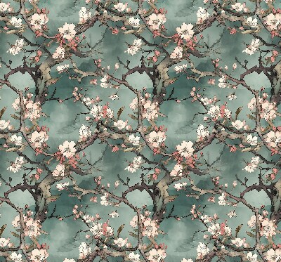 Rolgordijn voor het raam Bloemen aan de boom