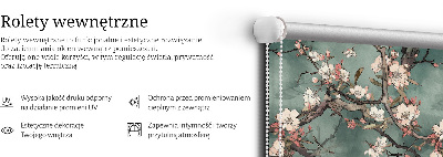 Rolgordijn voor het raam Bloemen aan de boom