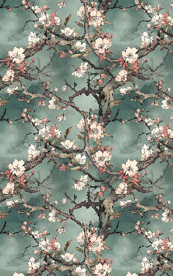 Rolgordijn voor het raam Bloemen aan de boom