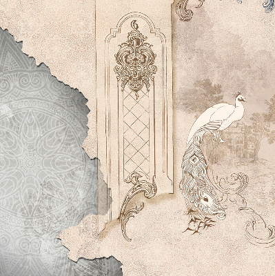 Rolgordijn verduisterend Vintage vogels