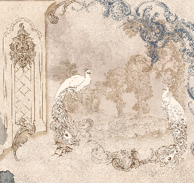 Rolgordijn verduisterend Vintage vogels